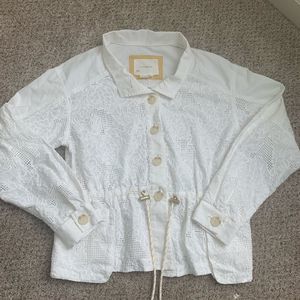 Anthropologie Off White Button Down Light Jacket